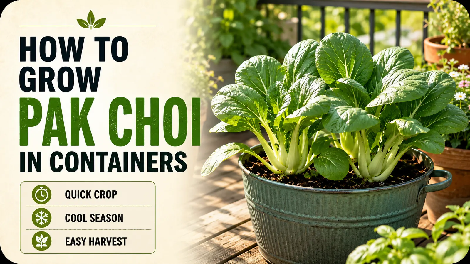 How to grow pak choi in containers
