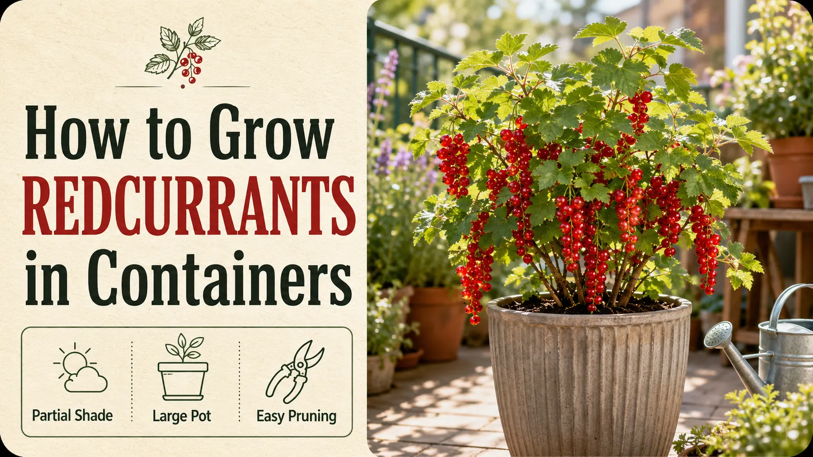 How to grow redcurrants in containers